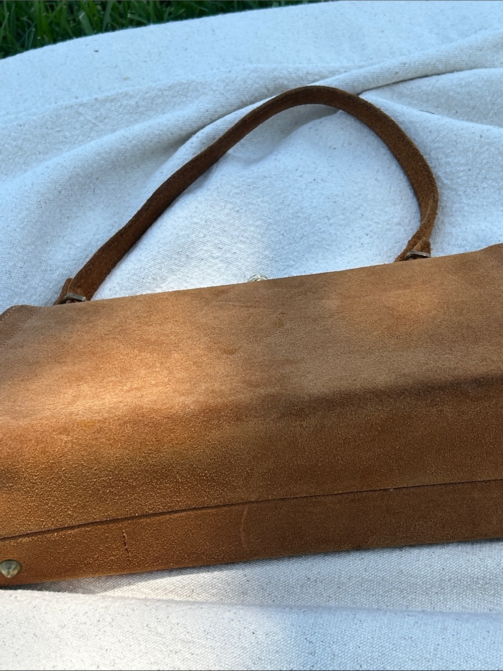 VINTAGE COPPER Brown Suede Arm Bag - Picture 5 of 7